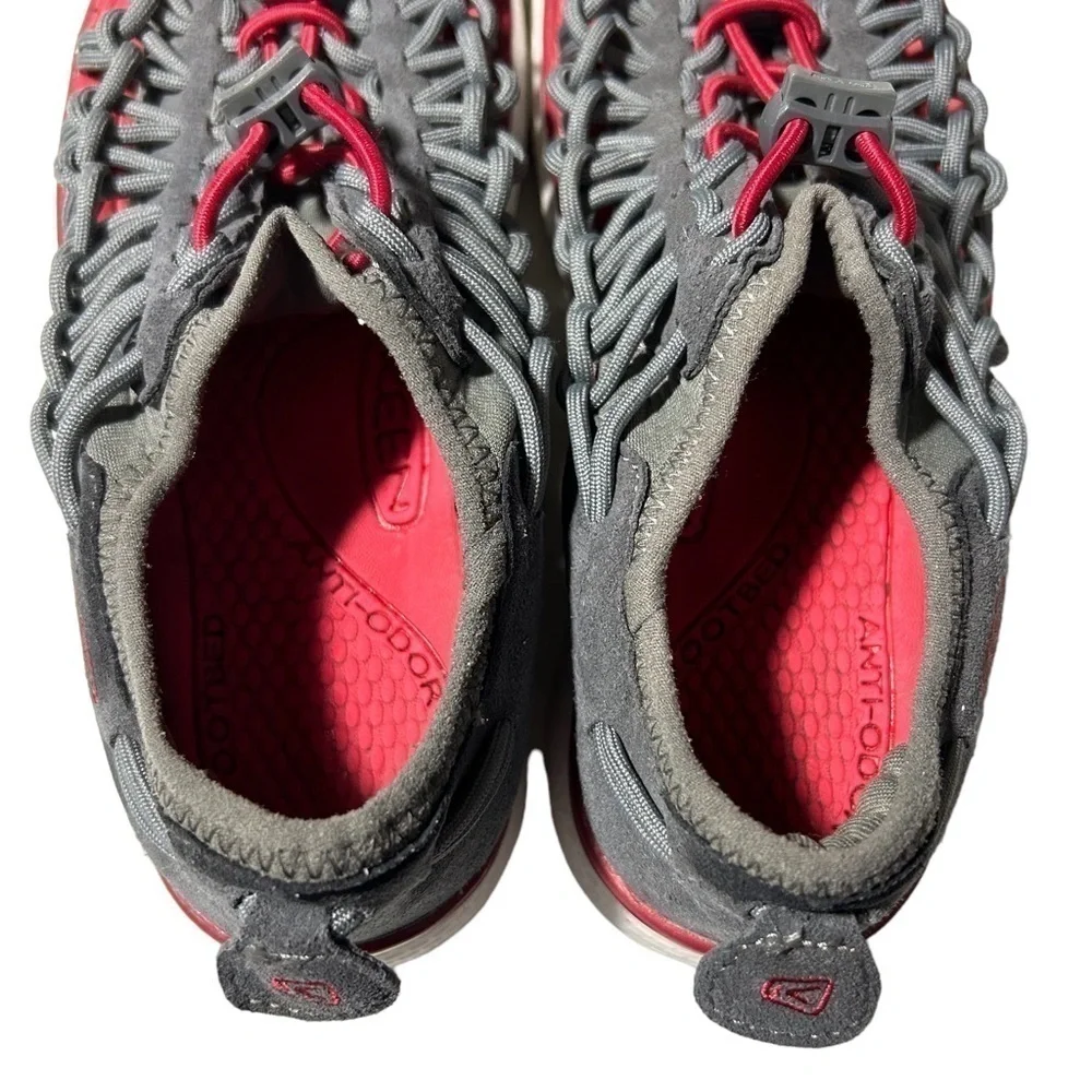 Keen Uneek O2 Sport Sandals Magnet Tango Red Gray Boy Girl 2 youth 1015485 Shoes
